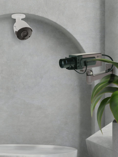 Cámara Falsa De Seguridad Nivian CS809 - Simulador De Videovigilancia Con LED Parpadeante | Diseño Realista Para Exterior, Ideal Como Elemento Disuasorio Antirrobo